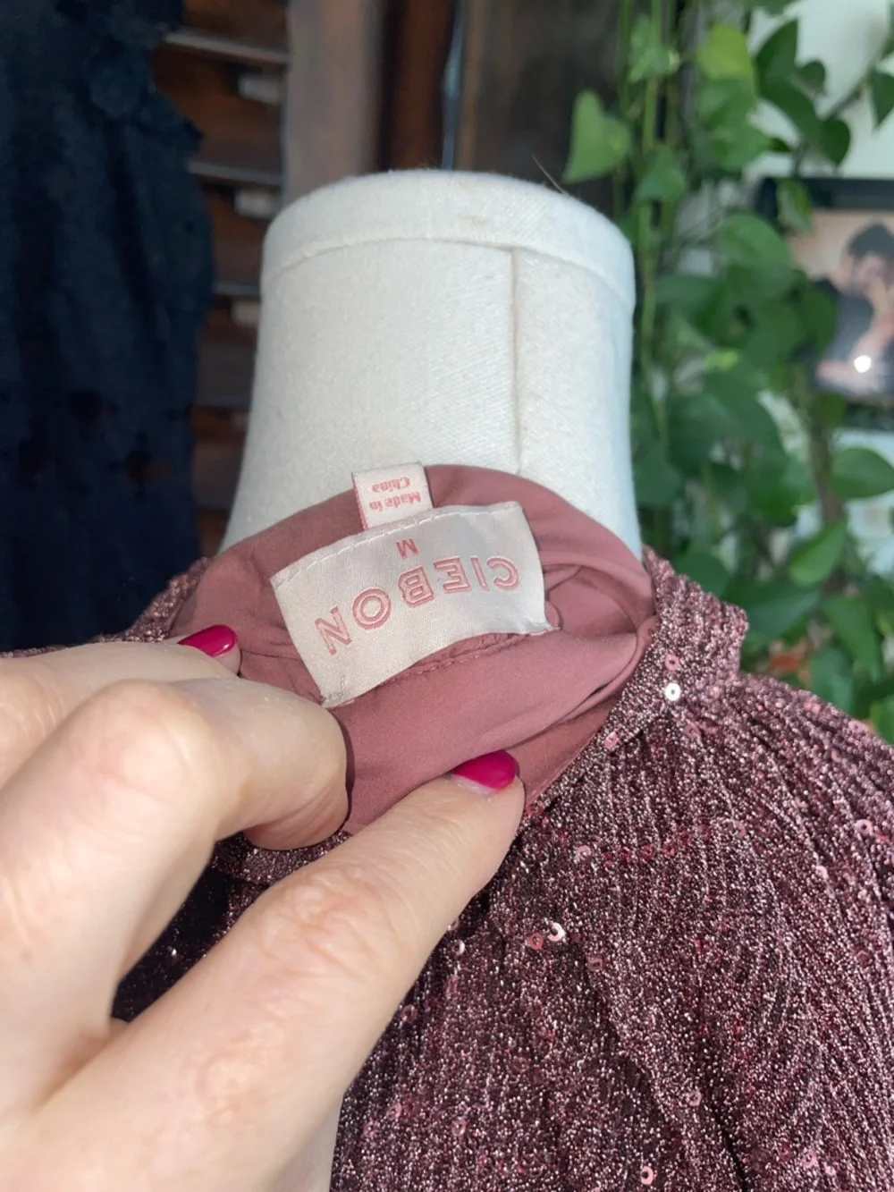 CIEBON Metallic Knit Nordstrom Sparkling Rose Pink Sequin Dress Medium Current - Picture 13 of 13